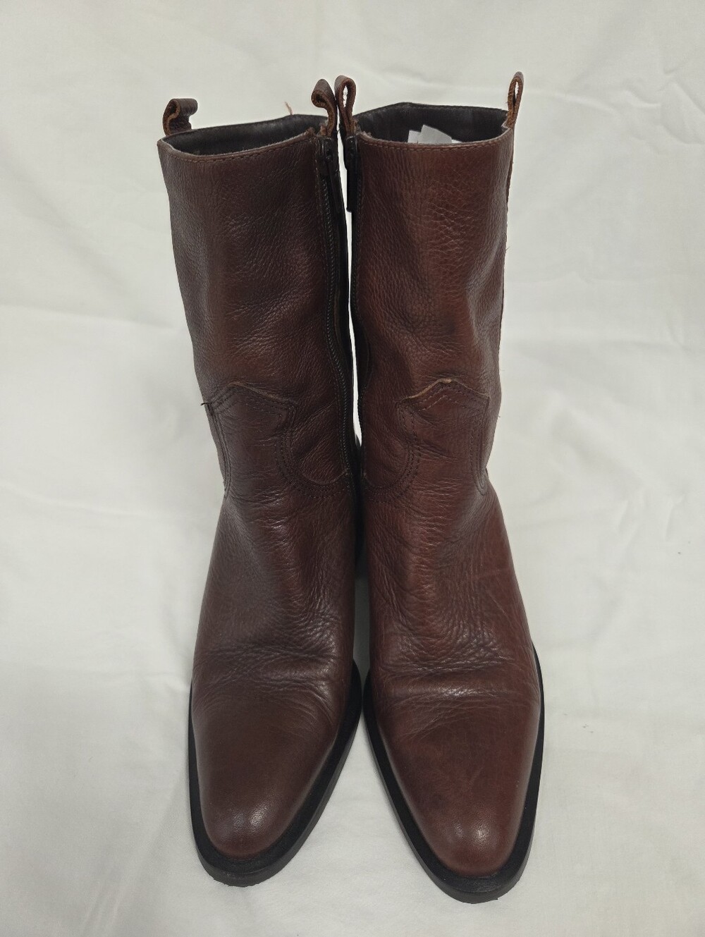 Vintage Nicole Force Brown Leather Western Boots 7 - Picture 2 of 16